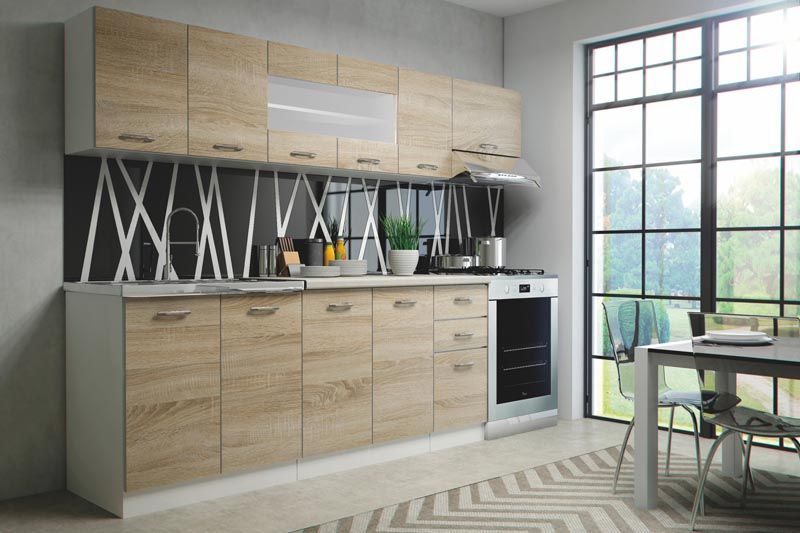 Kitchen Equipment Set Perla | size: Width: 240cm | color: Natural | image: 1 | variant: 1010811