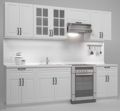 Kitchen Equipment Set West Alton | size: Width: 260cm | color: White | image: 2 | variant: 1007215