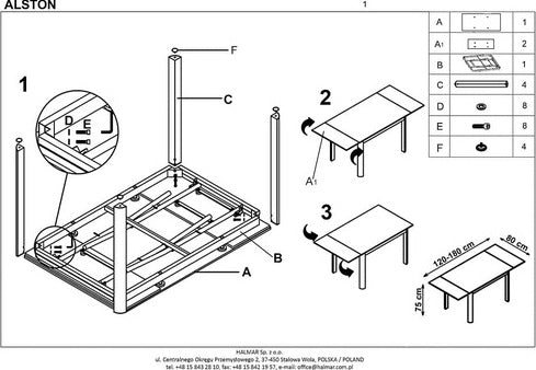 Kitchen Table Alston | size: Length: 80cm, Width: 180cm, Height: 75cm | color: Beige | image: 7 | variant: 1011233