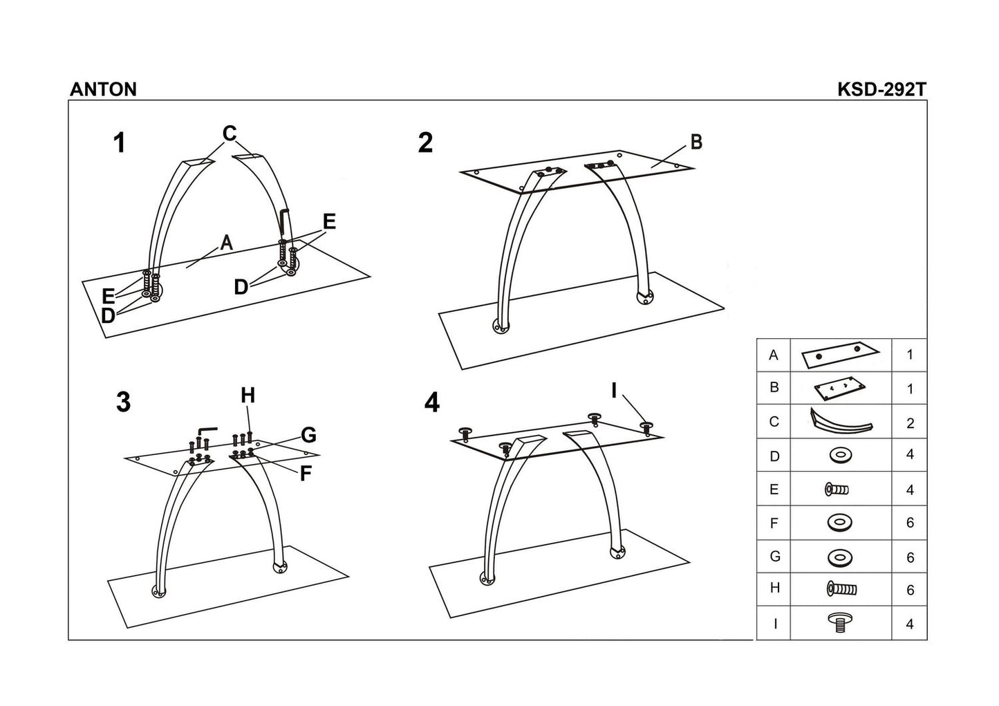 Kitchen Table Anton | size: Length: 80cm, Width: 140cm, Height: 75cm | color: Black | image: 6 | variant: 1011232
