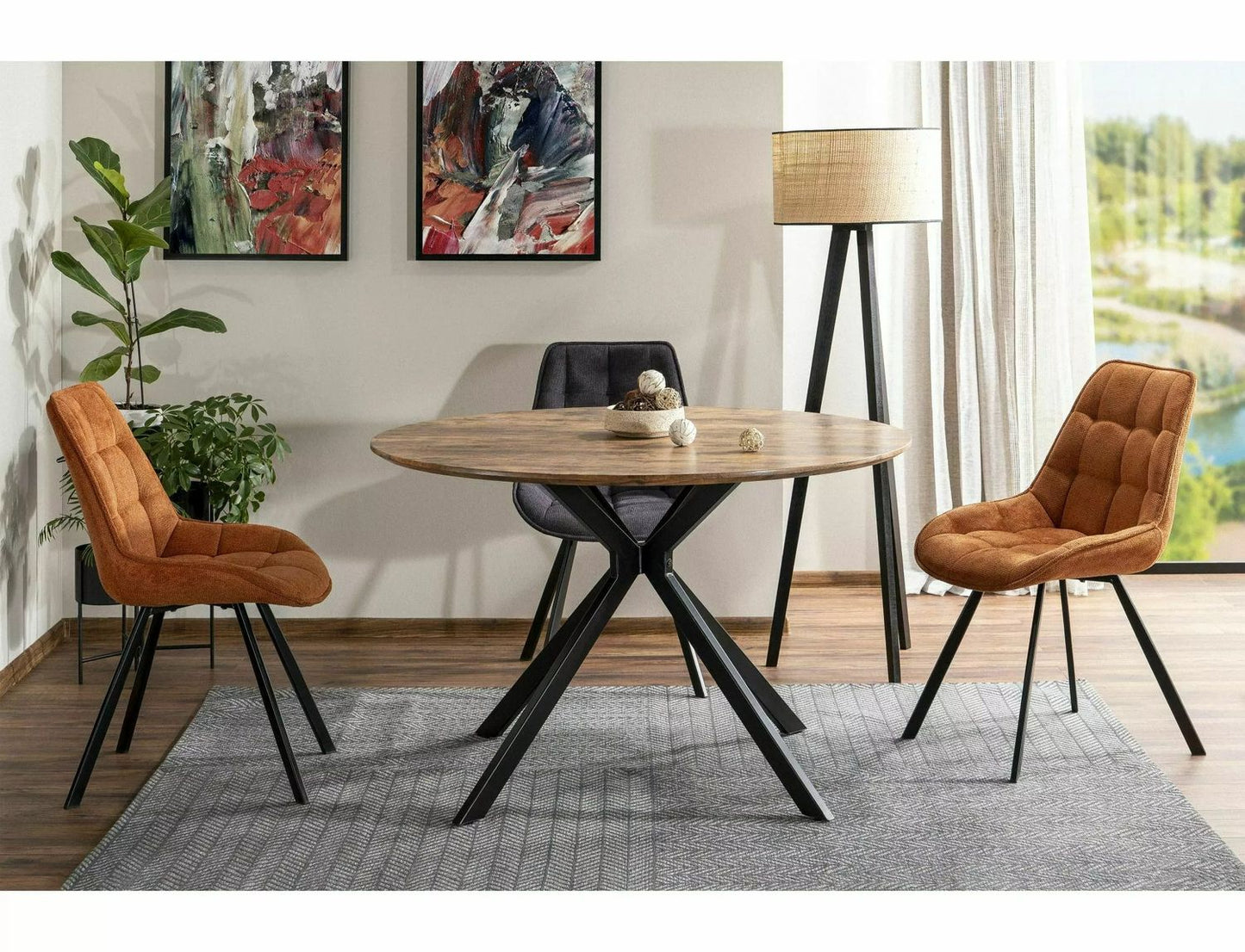 Kitchen Table Aster | size: Length: 100cm, Width: 100cm, Height: 76cm, Diameter: 100cm | color: Brown | image: 2 | variant: 1006597