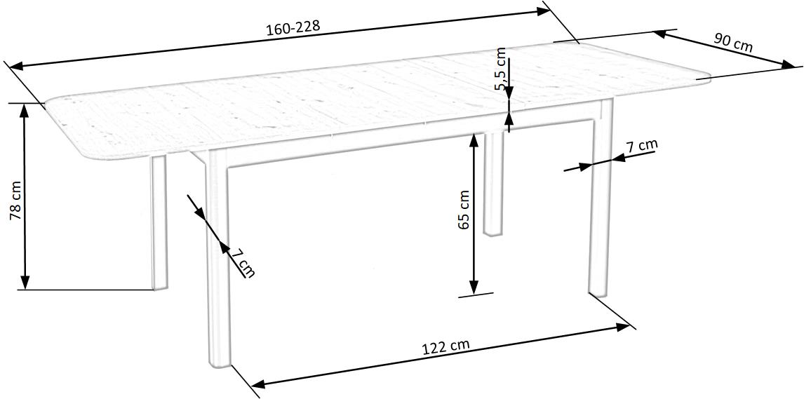 Kitchen Table Auckland | size: Length: 90cm, Width: 228cm, Height: 76cm | color: Black/Oak | image: 10 | variant: 1003127