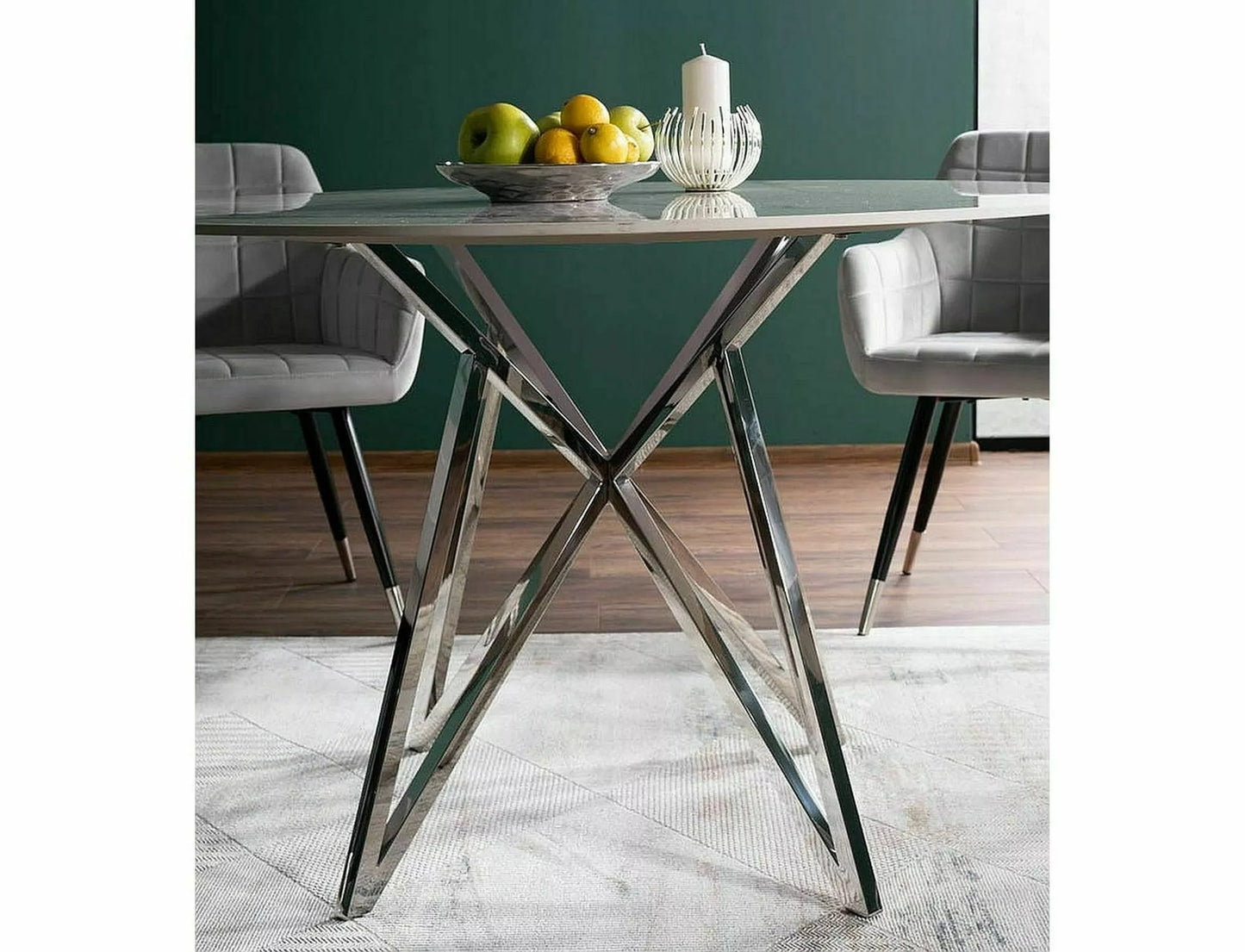 Kitchen Table Barnstaple | size: Length: 120cm, Width: 120cm, Height: 76cm, Diameter: 120cm | color: White | image: 3 | variant: 1004389