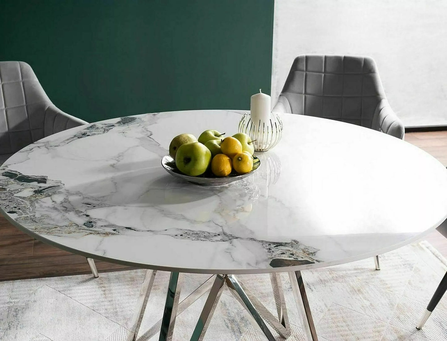 Kitchen Table Barnstaple | size: Length: 120cm, Width: 120cm, Height: 76cm, Diameter: 120cm | color: White | image: 4 | variant: 1004389