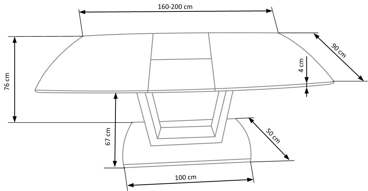 Kitchen Table Blanco | size: Length: 90cm, Width: 200cm, Height: 76cm | color: White/Marble | image: 10 | variant: 1011999