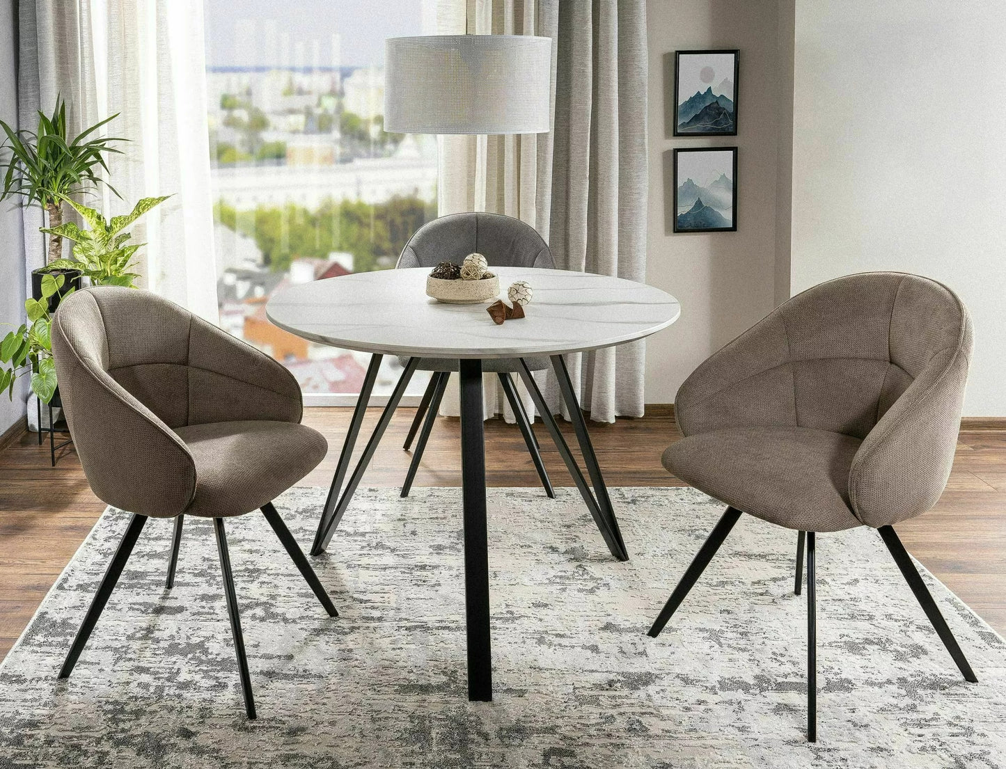 Kitchen Table Burton upon Trent | size: Length: 100cm, Width: 100cm, Height: 76cm, Diameter: 100cm | color: White | image: 2 | variant: 1004419