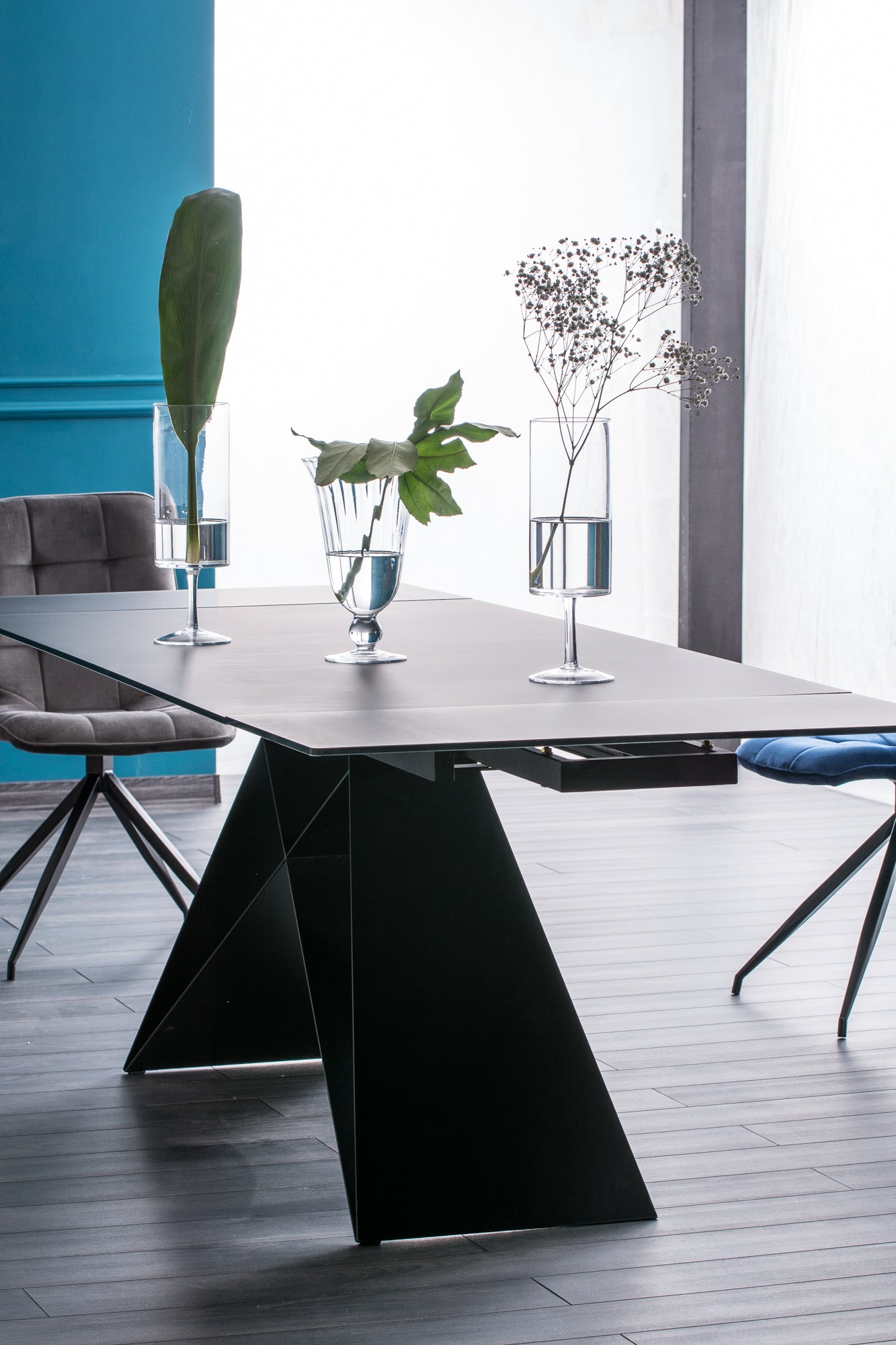 Kitchen Table Cannock | size: Length: 90cm, Width: 240cm, Height: 76cm | color: Black | image: 6 | variant: 1007679