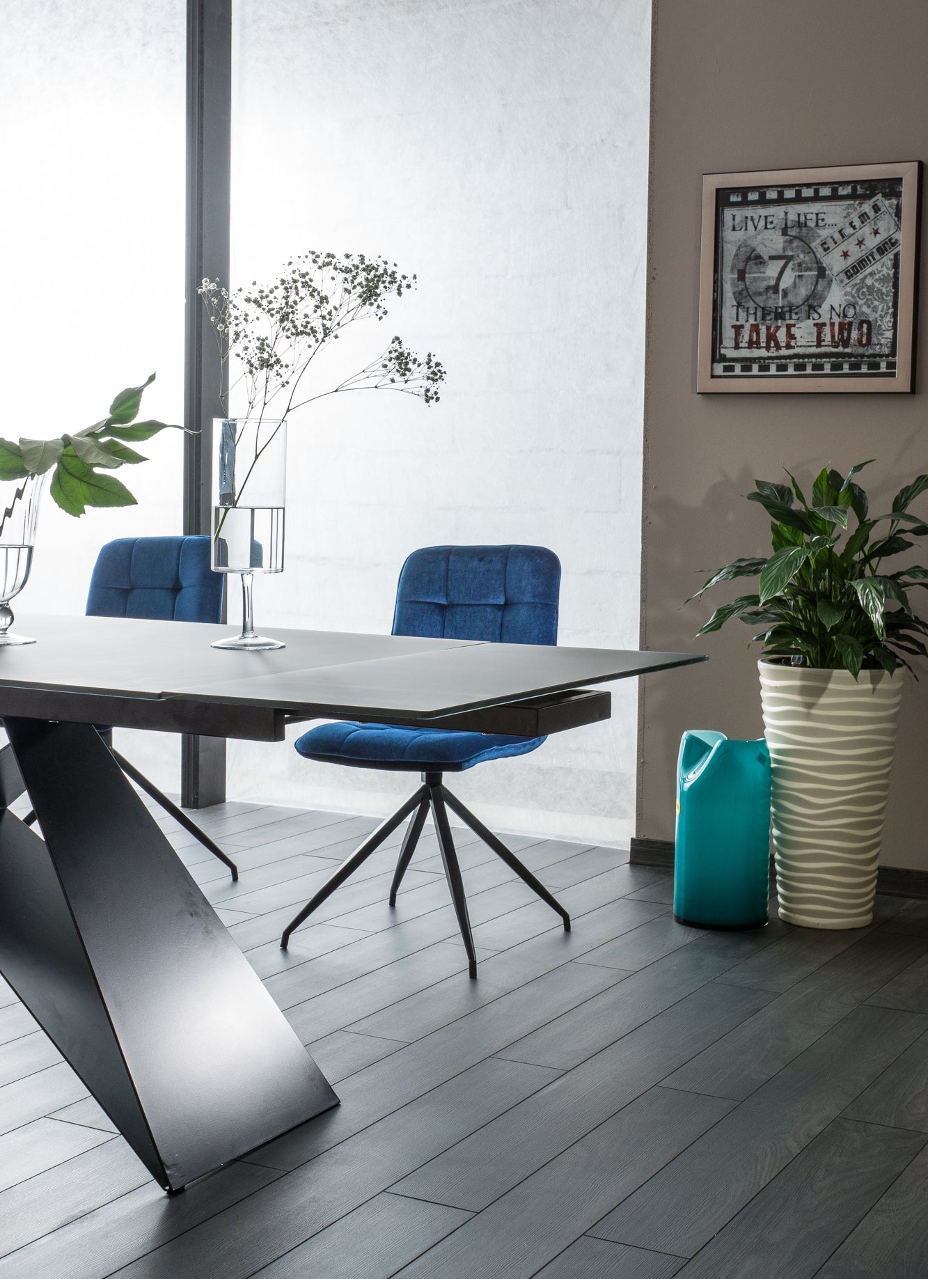 Kitchen Table Cannock | size: Length: 90cm, Width: 240cm, Height: 76cm | color: Black | image: 7 | variant: 1007679