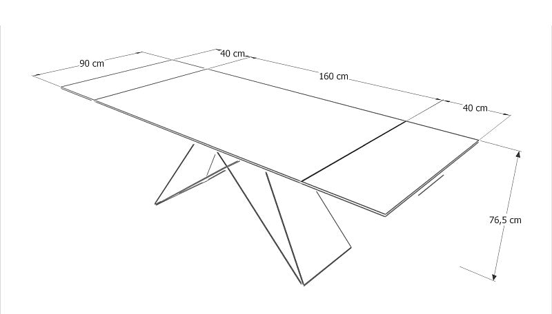 Kitchen Table Cannock | size: Length: 90cm, Width: 240cm, Height: 76cm | color: Black | image: 8 | variant: 1007679