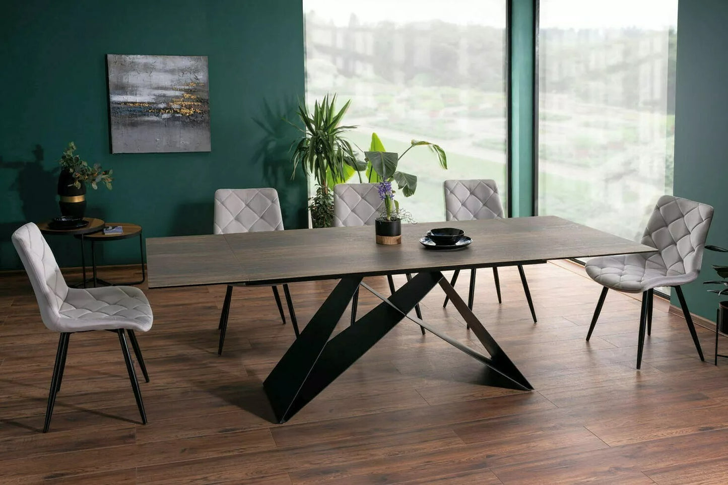Kitchen Table Cannock | size: Length: 90cm, Width: 240cm, Height: 77cm | color: Brown | image: 2 | variant: 1004422