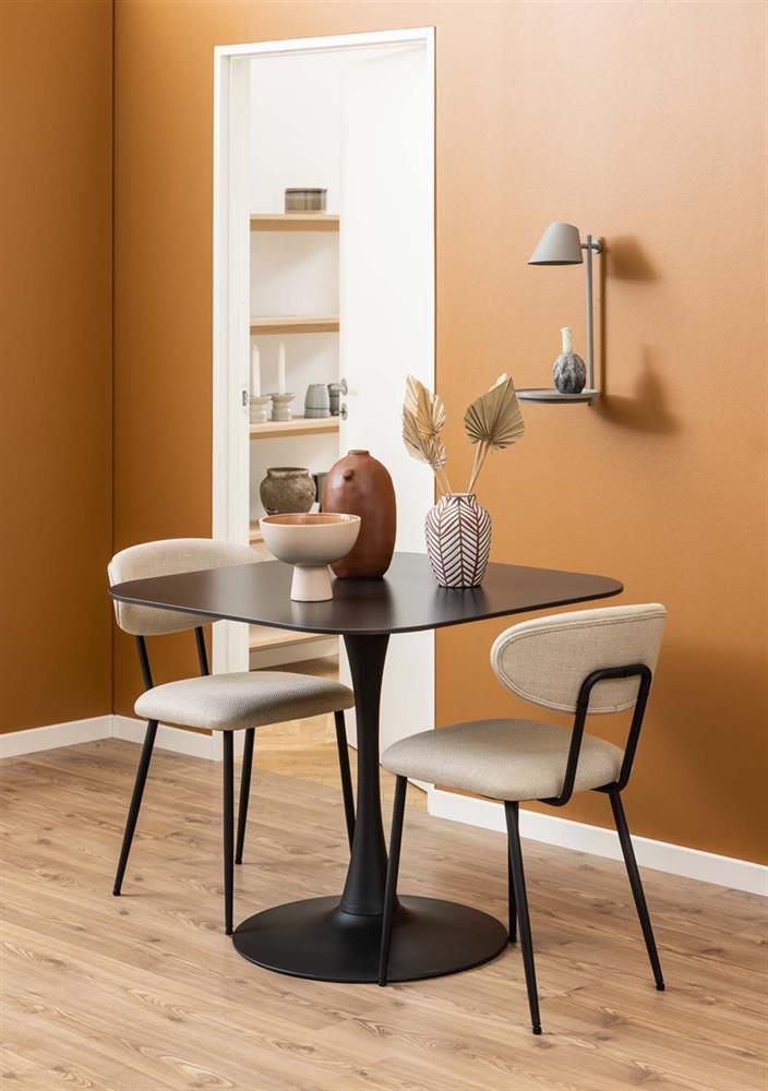 Kitchen Table Cobham | size: Length: 90cm, Width: 90cm, Height: 75cm | color: Black | image: 6 | variant: 1005980