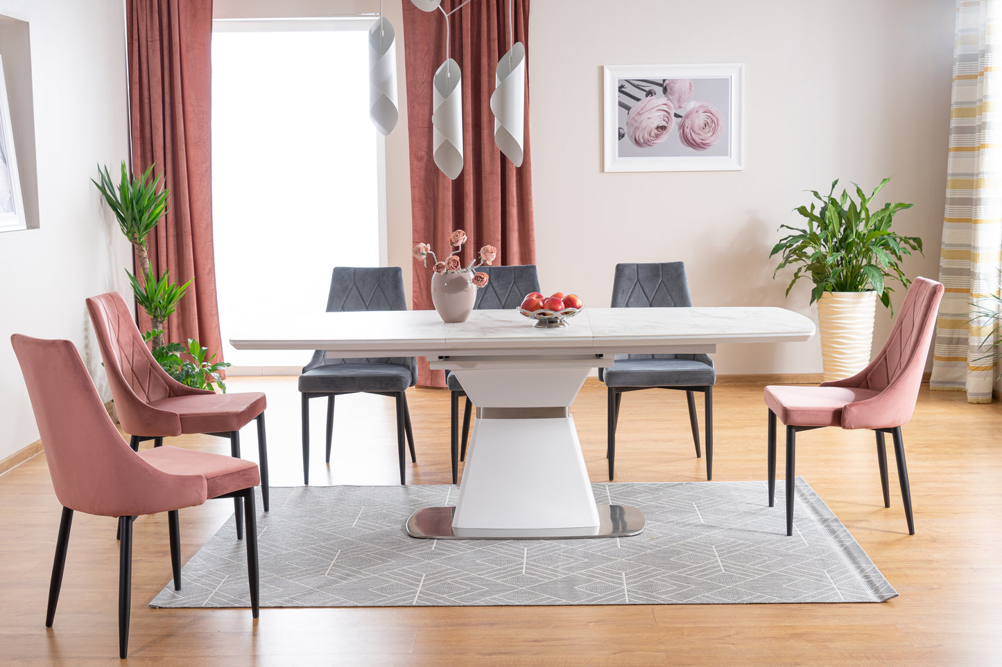 Kitchen Table Colleferro | size: Length: 90cm, Width: 210cm, Height: 76cm | color: White | image: 4 | variant: 1007675