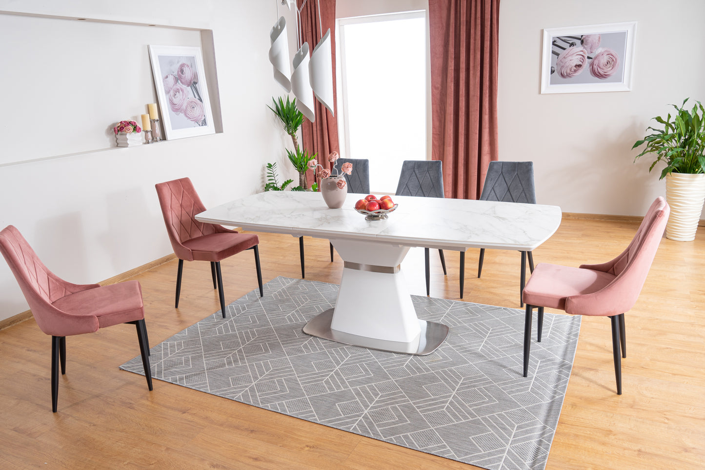Kitchen Table Colleferro | size: Length: 90cm, Width: 210cm, Height: 76cm | color: White | image: 5 | variant: 1007675
