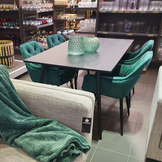 Kitchen Table East Lampeter | size: Length: 90cm, Width: 160cm, Height: 75cm | color: Black | image: 9 | variant: 1005488