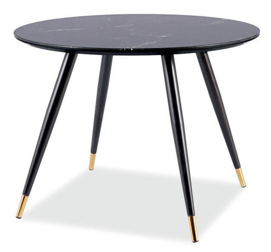 Kitchen Table East Manila | size: Length: 100cm, Width: 100cm, Height: 76cm, Diameter: 100cm | color: Black/Gold | image: 1 | variant: 1007817