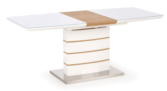 Kitchen Table East Medina | size: Length: 80cm, Width: 180cm, Height: 76cm | color: White/Oak | image: 1 | variant: 1006856