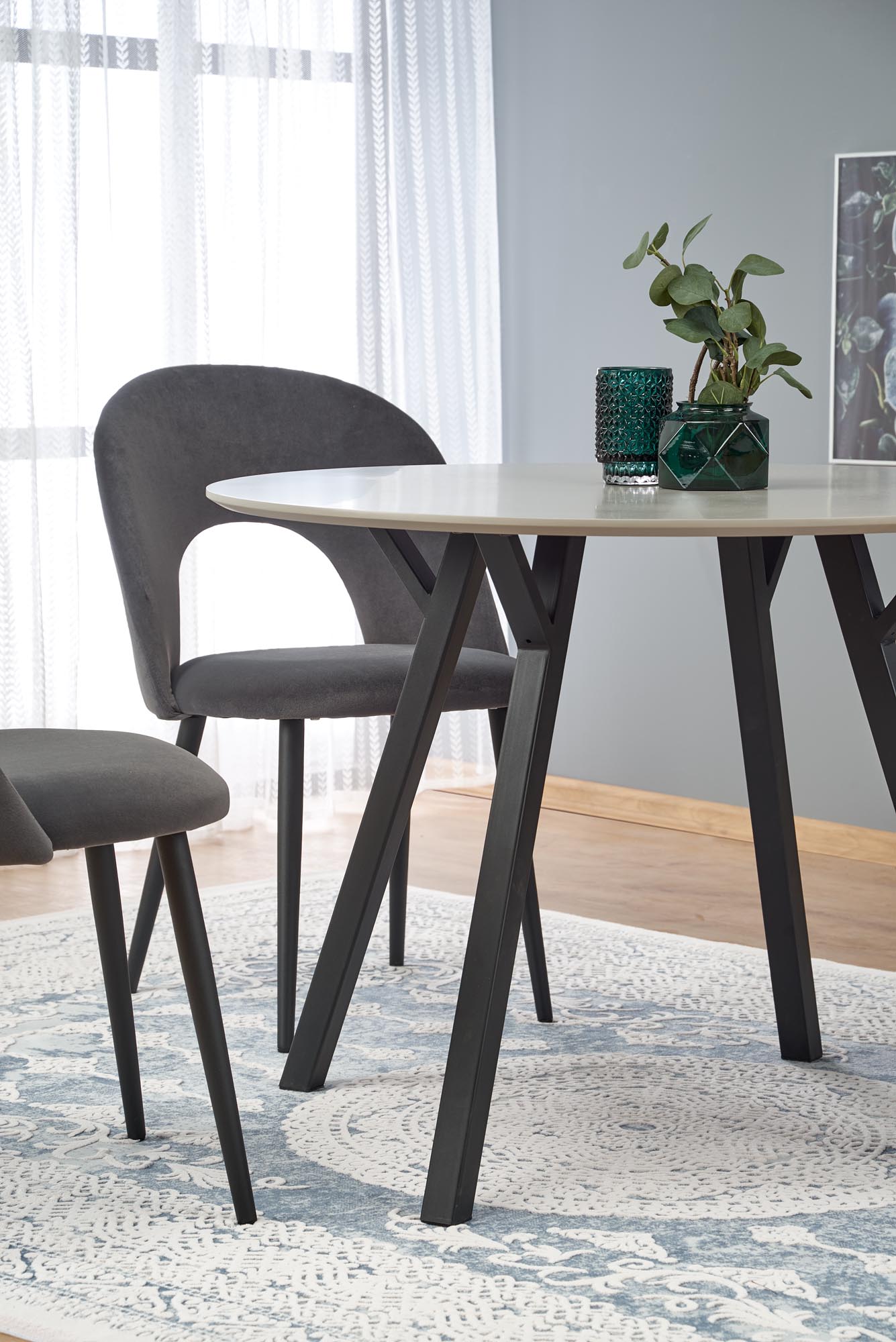 Kitchen Table East Moscow | size: Length: 100cm, Width: 100cm, Height: 74cm, Diameter: 100cm | color: Black/Grey | image: 7 | variant: 1006789