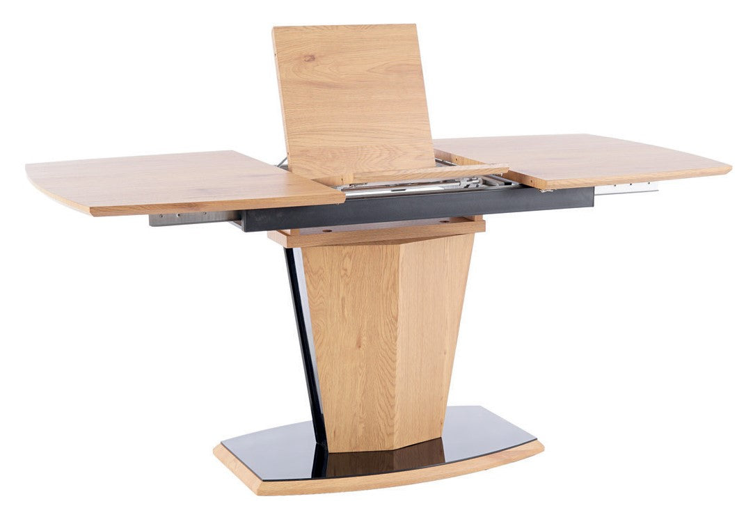 Kitchen Table East Petersburg | size: Length: 80cm, Width: 160cm, Height: 76cm | color: Black/Oak | image: 2 | variant: 1007792