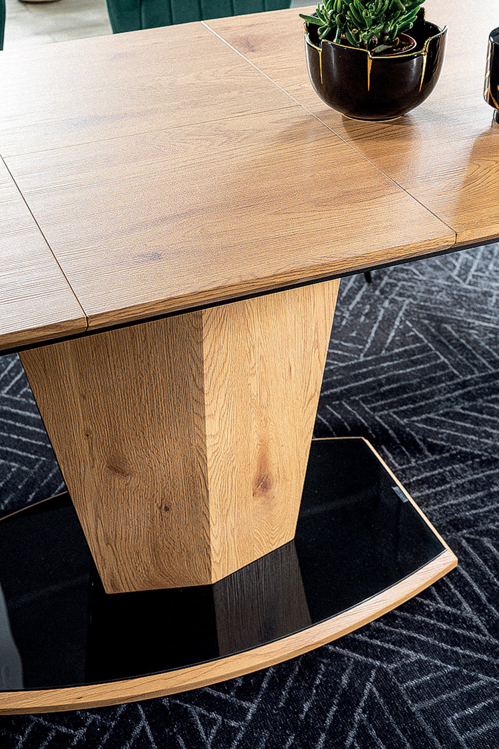 Kitchen Table East Petersburg | size: Length: 80cm, Width: 160cm, Height: 76cm | color: Black/Oak | image: 5 | variant: 1007792