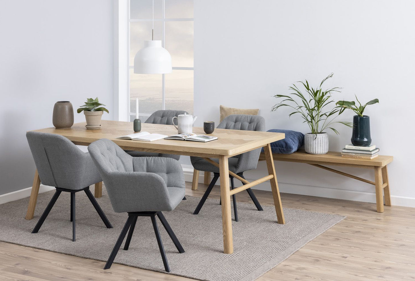 Kitchen Table East Siracusa | size: Length: 100cm, Width: 200cm, Height: 75cm | color: Beige | image: 2 | variant: 1006512