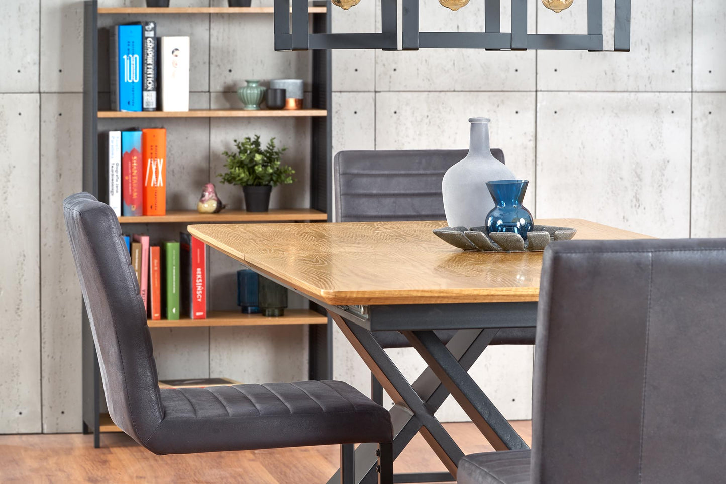 Kitchen Table East Washington D.C. | size: Length: 90cm, Width: 220cm, Height: 75cm | color: Black/Oak | image: 3 | variant: 1006861