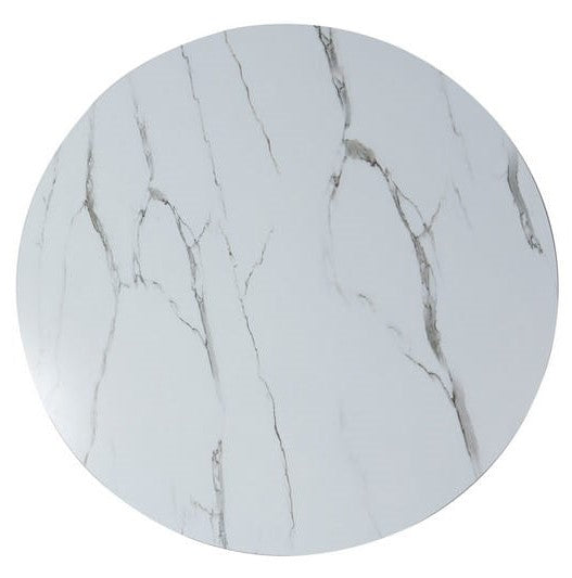 Kitchen Table Ideal | size: Length: 100cm, Width: 100cm, Height: 75cm, Diameter: 100cm | color: White/Marble/Black | image: 5 | variant: 1011178