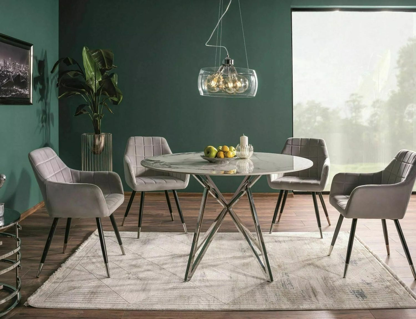 Kitchen Table Murano 1 | size: Length: 90cm, Width: 90cm, Height: 76cm, Diameter: 90cm | color: White | image: 1 | variant: 1006630