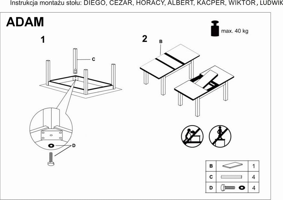 Kitchen Table Poole | size: Length: 68cm, Width: 120cm, Height: 75cm | color: White/Oak | image: 4 | variant: 1004300