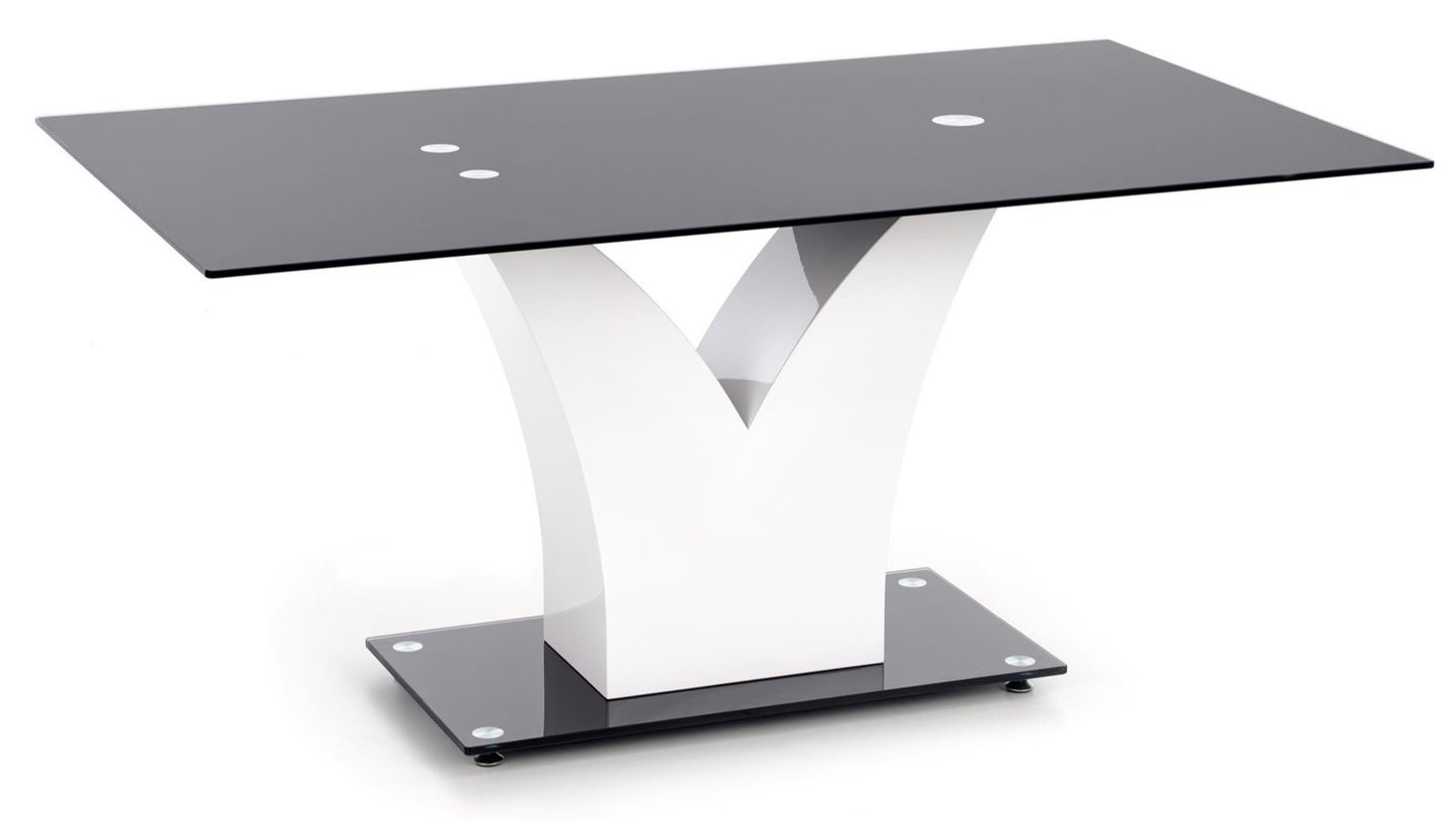 Kitchen Table Porth | size: Length: 90cm, Width: 160cm, Height: 76cm | color: White/Black | image: 1 | variant: 1006820