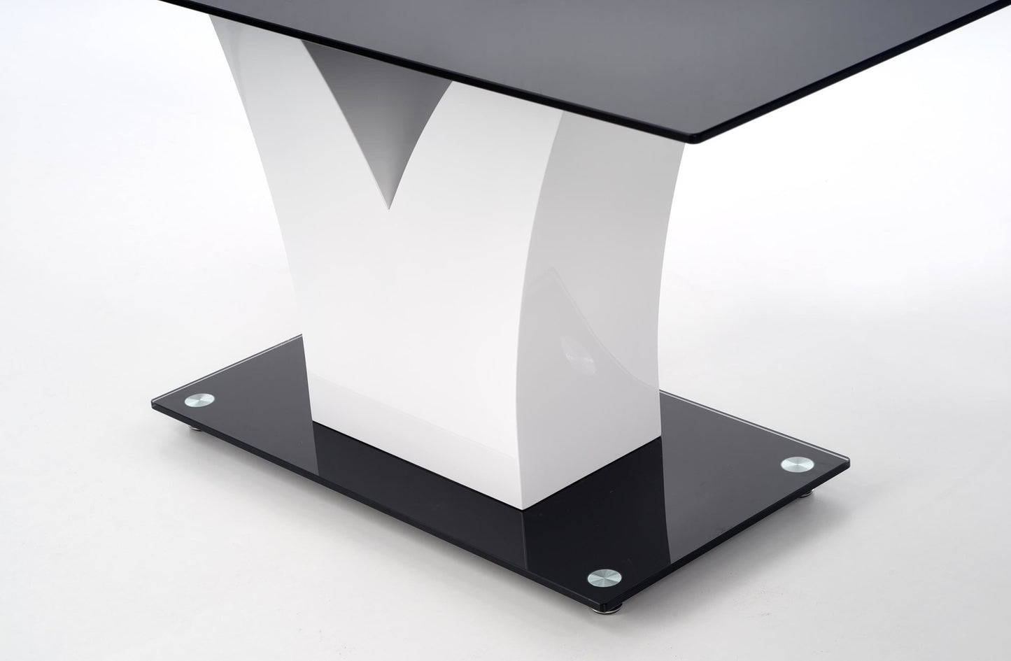 Kitchen Table Porth | size: Length: 90cm, Width: 160cm, Height: 76cm | color: White/Black | image: 4 | variant: 1006820