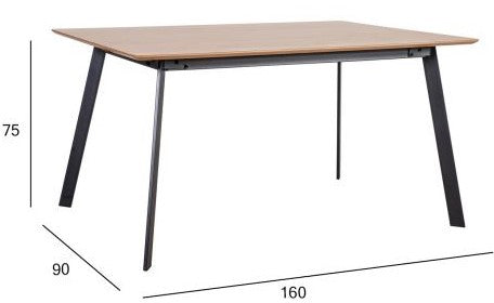 Kitchen Table Rochester | size: Length: 90cm, Width: 160cm, Height: 75cm | color: Black/Oak | image: 4 | variant: 1005080