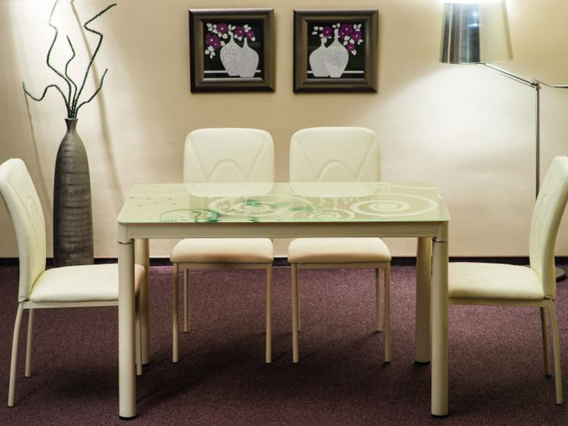 Kitchen Table Scunthorpe | size: Length: 60cm, Width: 100cm, Height: 75cm | color: Cream color | image: 2 | variant: 1004325
