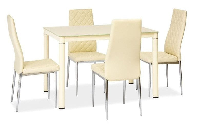 Kitchen Table Solihull | size: Length: 60cm, Width: 100cm, Height: 75cm | color: Cream color | image: 3 | variant: 1004332