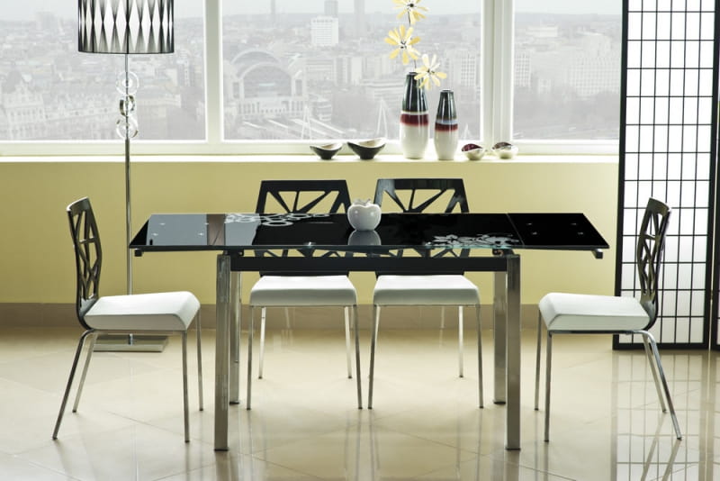 Kitchen Table South Shields | size: Length: 74cm, Width: 170cm, Height: 75cm | color: Black | image: 5 | variant: 1004337