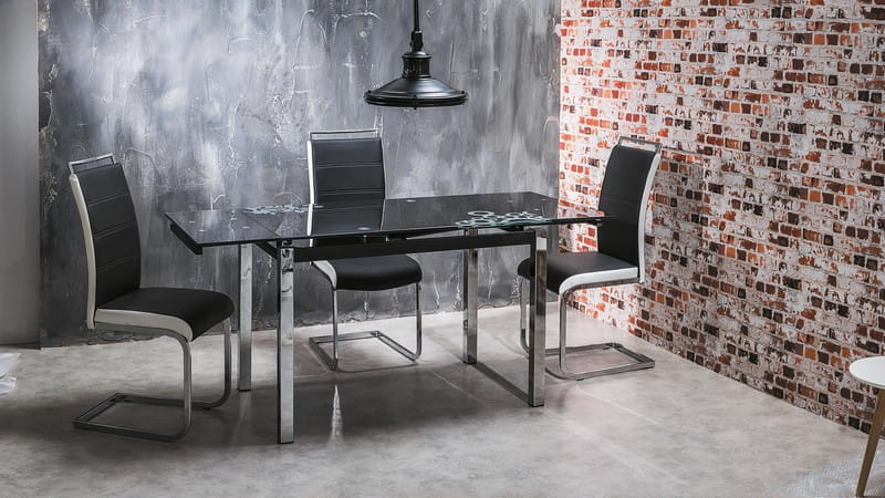 Kitchen Table South Shields | size: Length: 74cm, Width: 170cm, Height: 75cm | color: Black | image: 6 | variant: 1004337