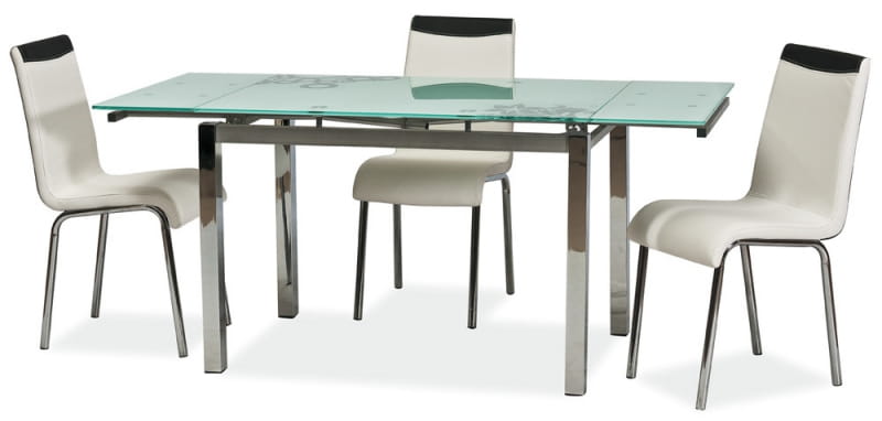 Kitchen Table South Shields | size: Length: 74cm, Width: 170cm, Height: 75cm | color: White/Silver | image: 2 | variant: 1004339