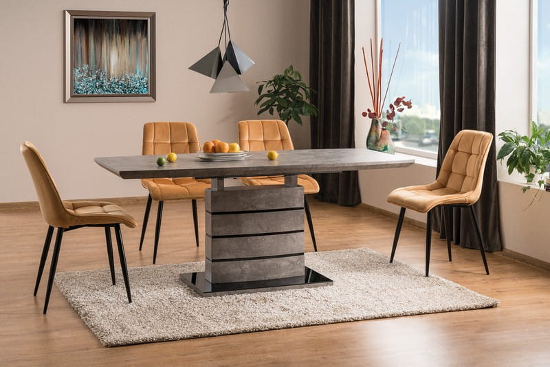 Kitchen Table Southend | size: Length: 80cm, Width: 180cm, Height: 76cm | color: Black/Grey | image: 4 | variant: 1004345