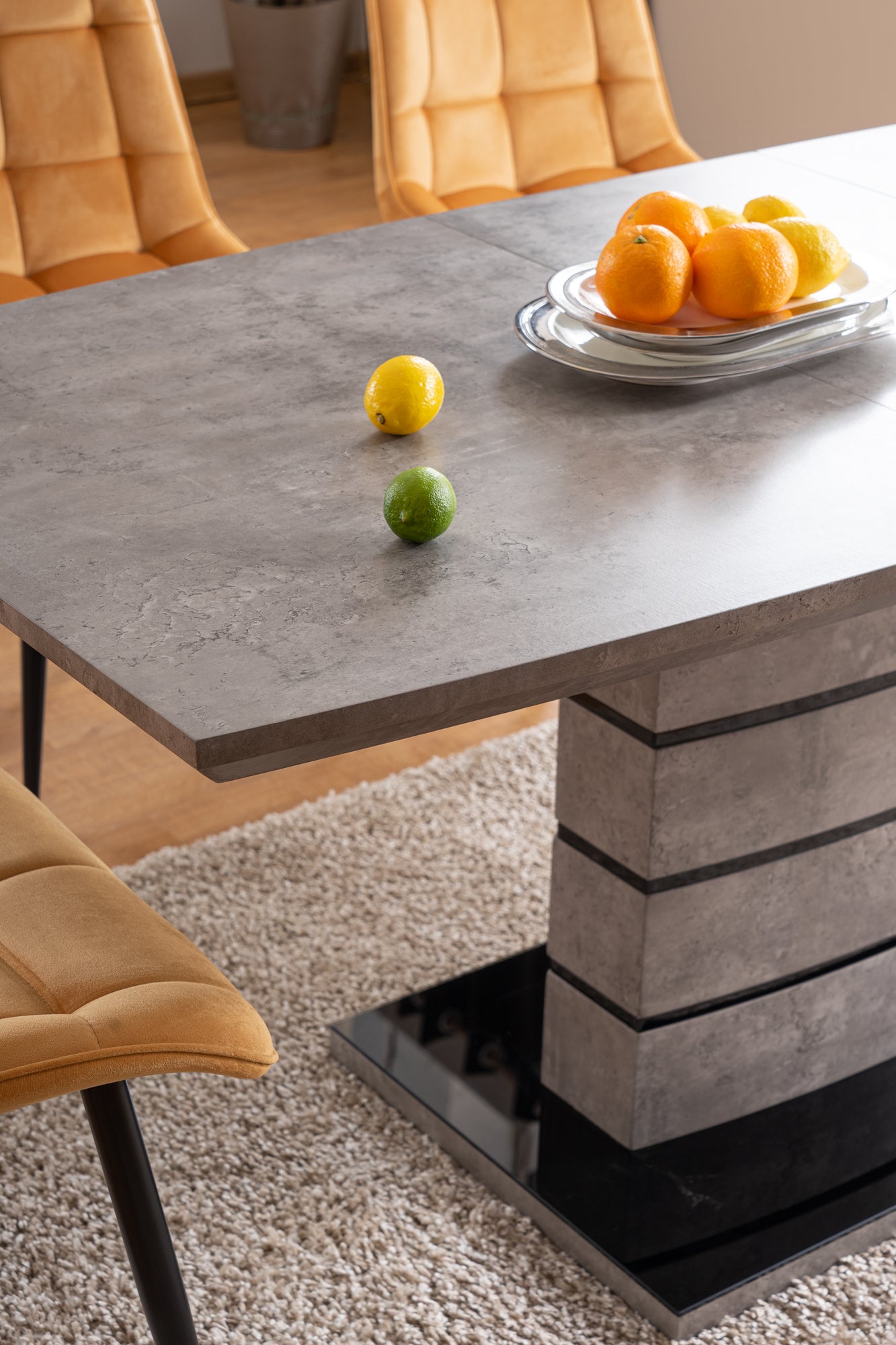 Kitchen Table Southend | size: Length: 80cm, Width: 180cm, Height: 76cm | color: Black/Grey | image: 7 | variant: 1004345