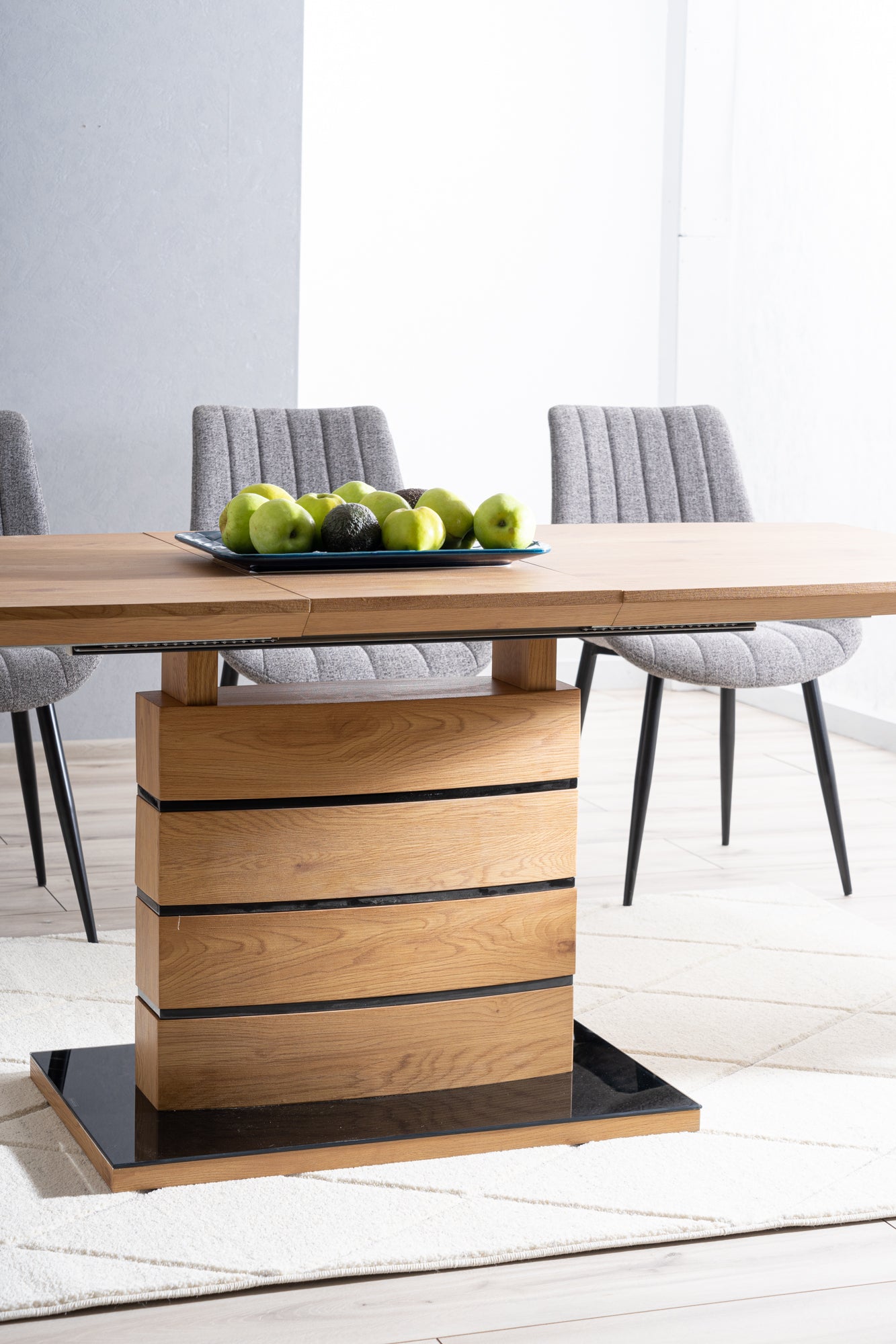 Kitchen Table Southend | size: Length: 80cm, Width: 180cm, Height: 76cm | color: Black/Oak | image: 5 | variant: 1007665
