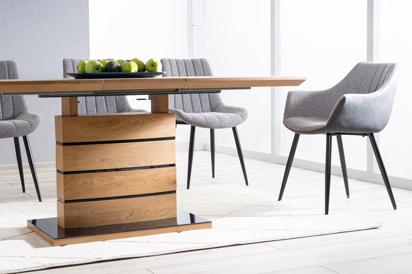 Kitchen Table Southend | size: Length: 80cm, Width: 180cm, Height: 76cm | color: Black/Oak | image: 7 | variant: 1007665