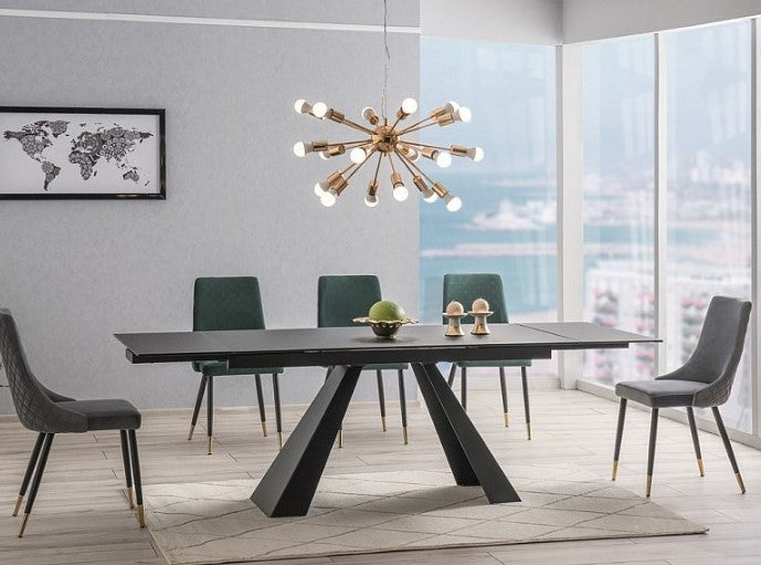 Kitchen Table St Helens | size: Length: 80cm, Width: 180cm, Height: 76cm | color: Black | image: 3 | variant: 1007903