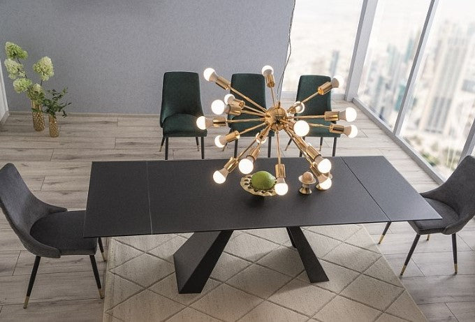 Kitchen Table St Helens | size: Length: 80cm, Width: 180cm, Height: 76cm | color: Black | image: 4 | variant: 1007903