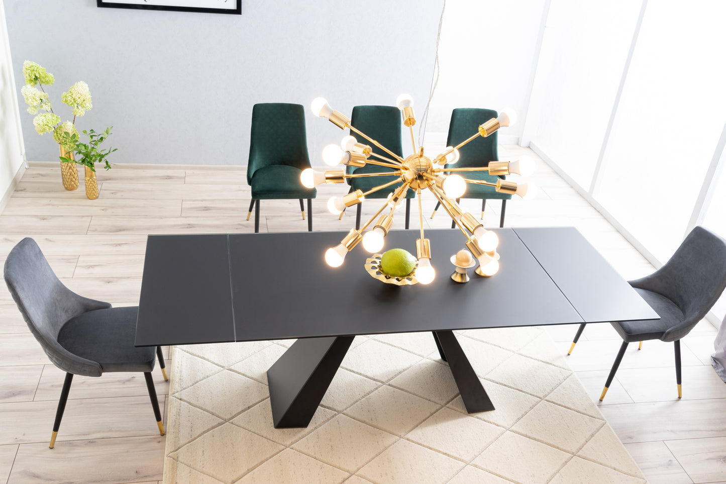Kitchen Table St Helens | size: Length: 90cm, Width: 240cm, Height: 76cm | color: Matte/Black | image: 3 | variant: 1004347