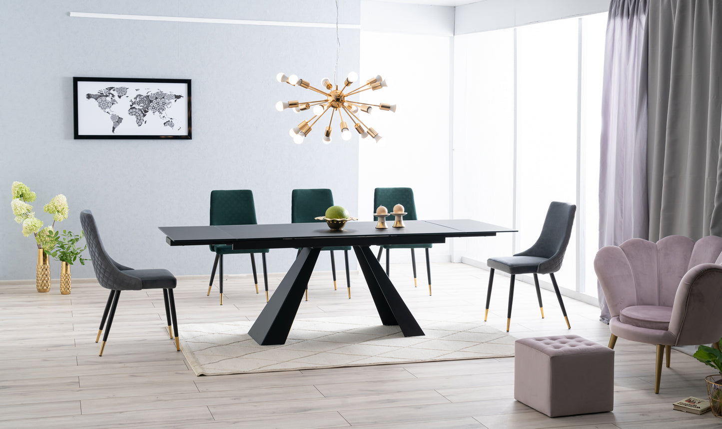 Kitchen Table St Helens | size: Length: 90cm, Width: 240cm, Height: 76cm | color: Matte/Black | image: 4 | variant: 1004347