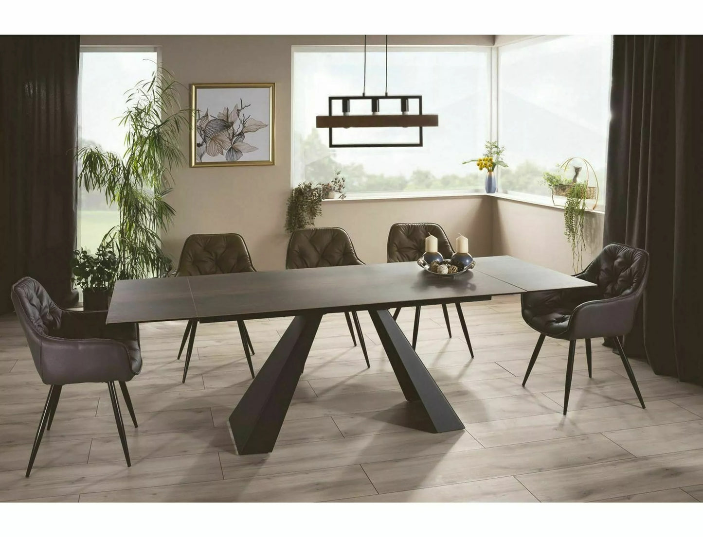 Kitchen Table St Helens | size: Length: 90cm, Width: 240cm, Height: 77cm | color: Brown | image: 3 | variant: 1004407
