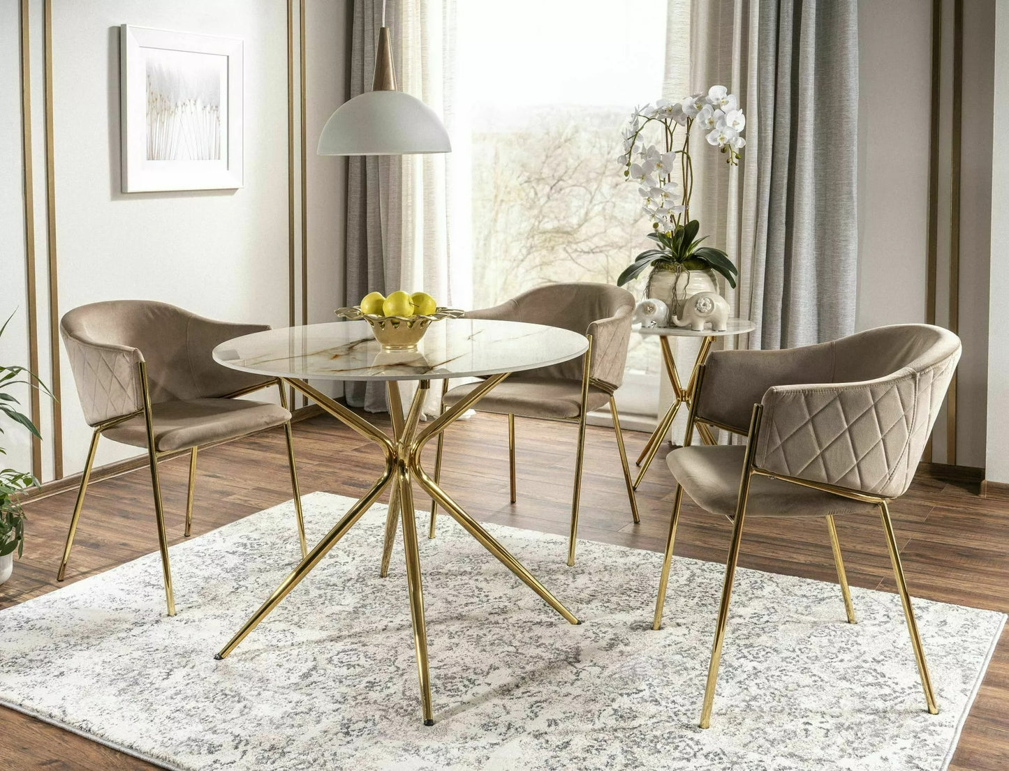 Kitchen Table Tel Aviv | size: Length: 90cm, Width: 90cm, Height: 75cm, Diameter: 90cm | color: White | image: 1 | variant: 1007956
