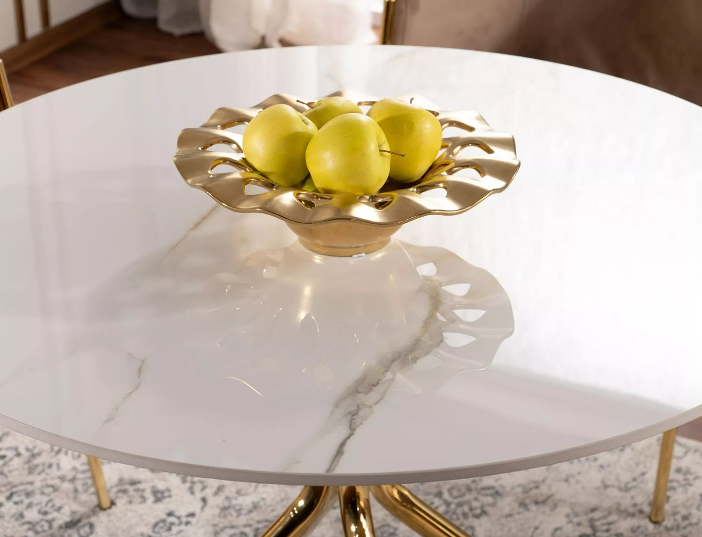 Kitchen Table Tel Aviv | size: Length: 90cm, Width: 90cm, Height: 75cm, Diameter: 90cm | color: White | image: 2 | variant: 1007956