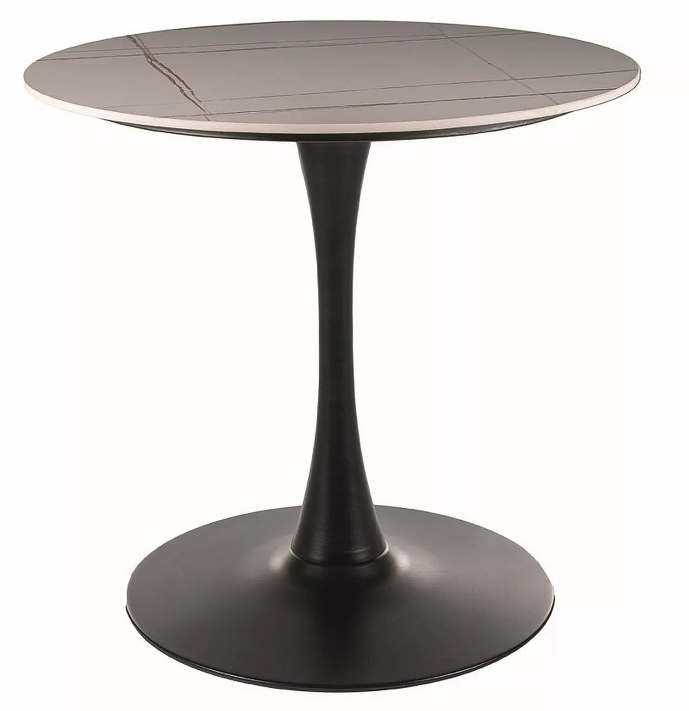 Kitchen Table Walsall | size: Length: 80cm, Width: 80cm, Height: 75cm, Diameter: 80cm | color: White/Black | image: 0 | variant: 1004365