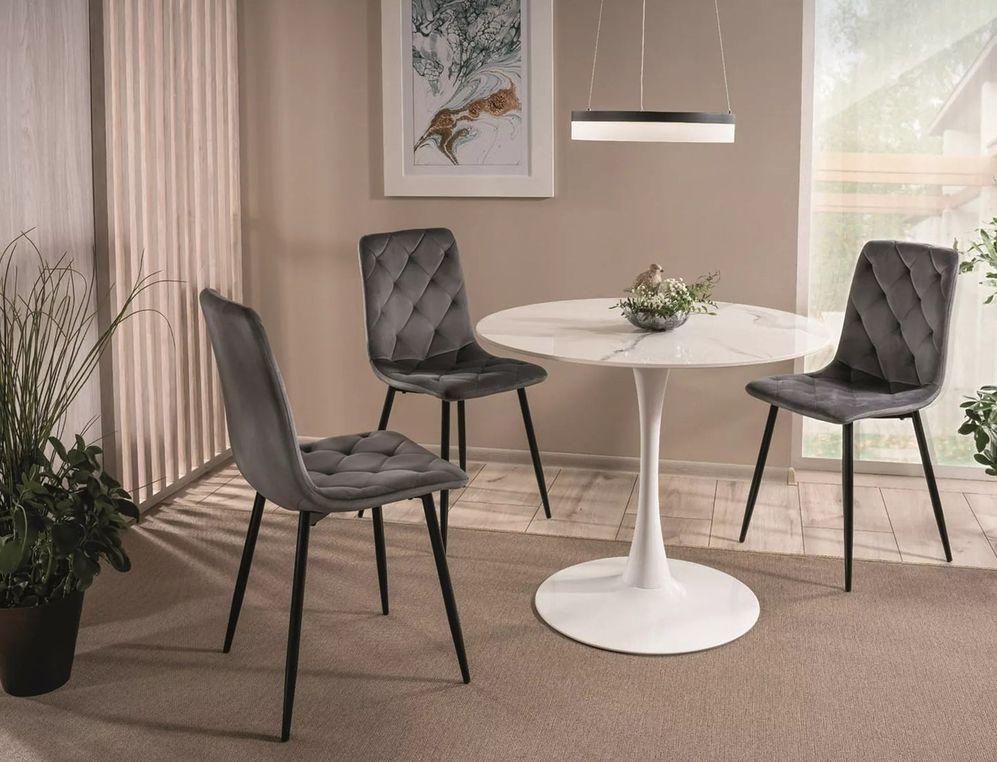 Kitchen Table Walsall | size: Length: 80cm, Width: 80cm, Height: 75cm, Diameter: 80cm | color: White | image: 2 | variant: 1004366