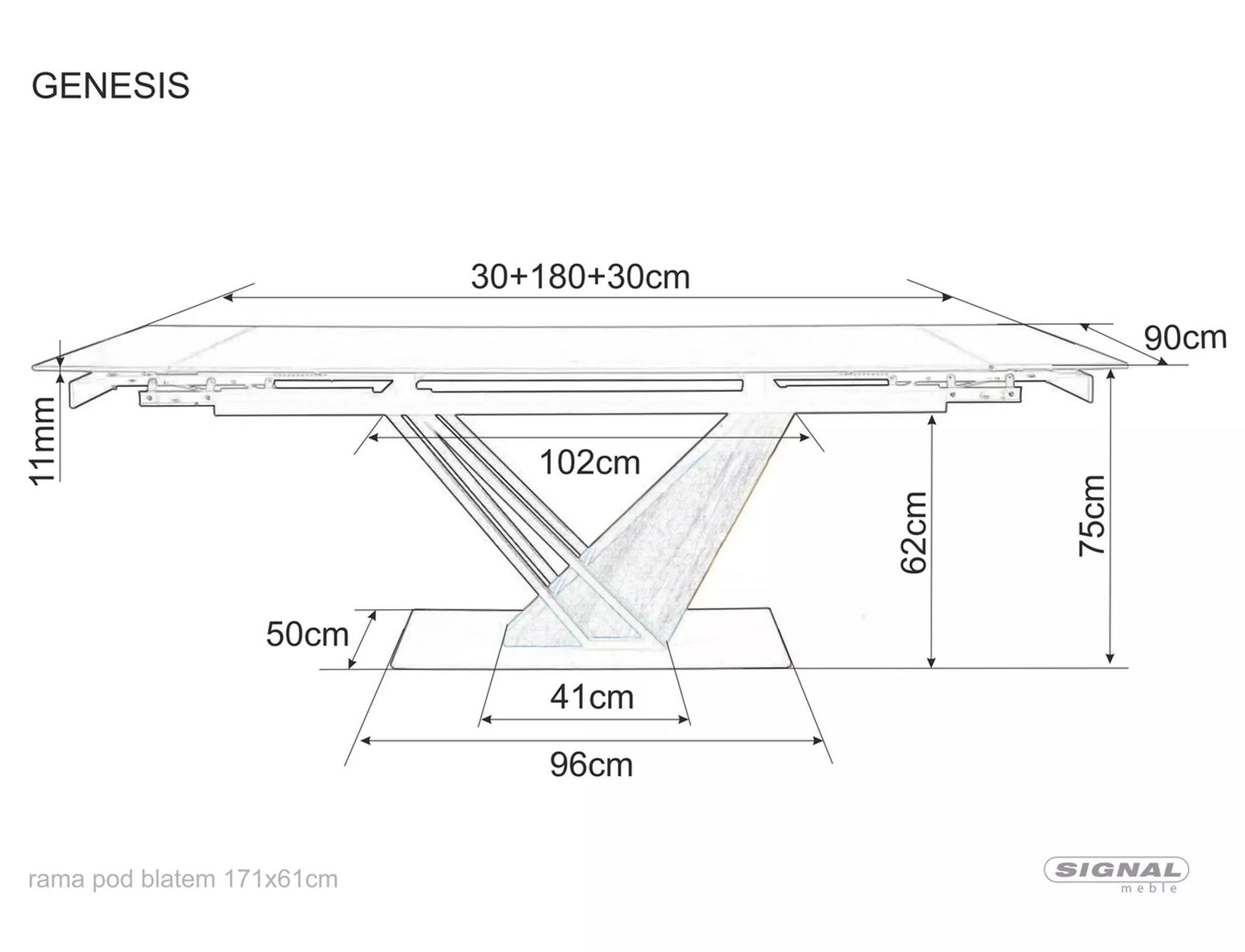 Kitchen Table Warrington | size: Length: 90cm, Width: 240cm, Height: 75cm | color: Black | image: 5 | variant: 1004372